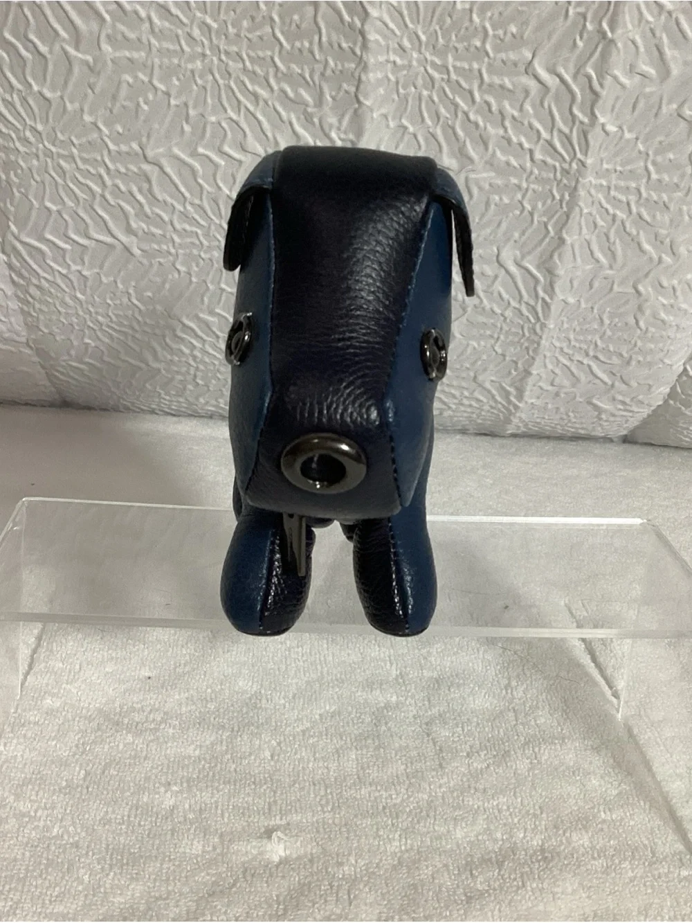 Coach Blue Colorblock Puppy Dog Paperweight with Collar & Charm Unisex